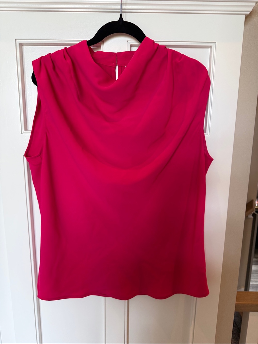 Sleeveless Drape Neck Top in Fuchsia NWOT
